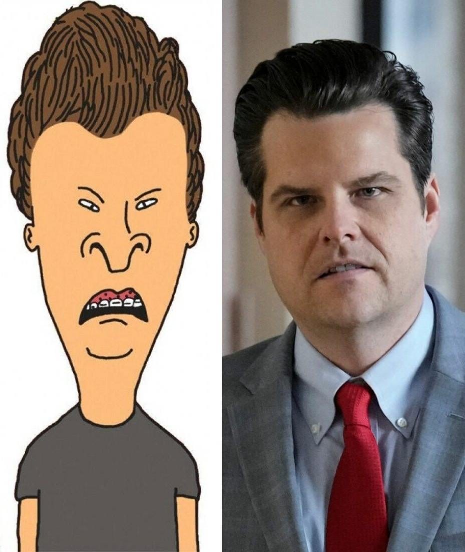 Matt Gaetz ressemble totalement à Butthead : r/totallylookslike