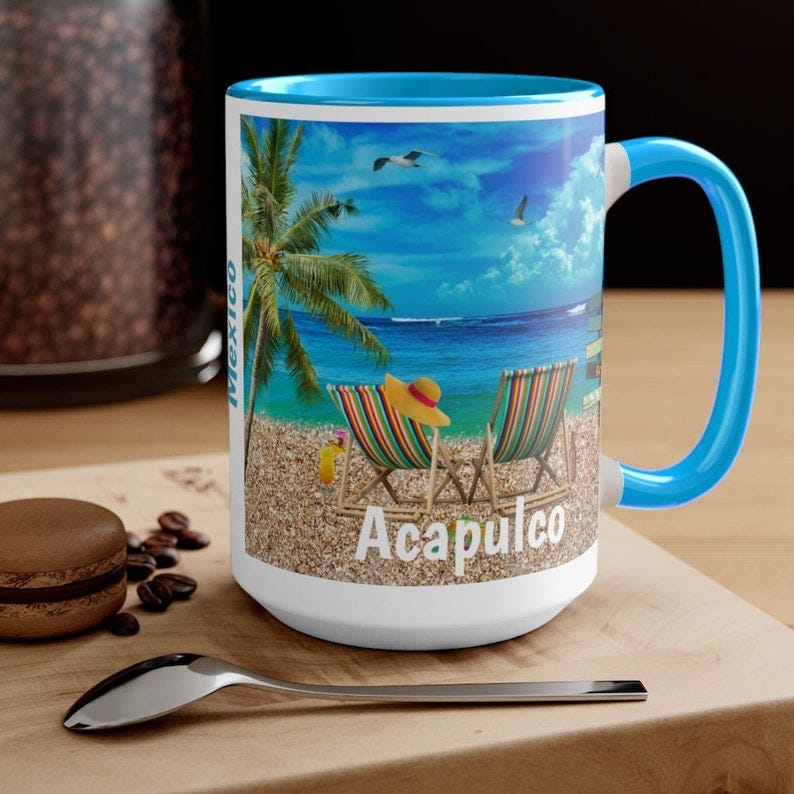 Tazas de café de Acapulco recuerdos únicos de Acapulco ENVÍO imagen 1