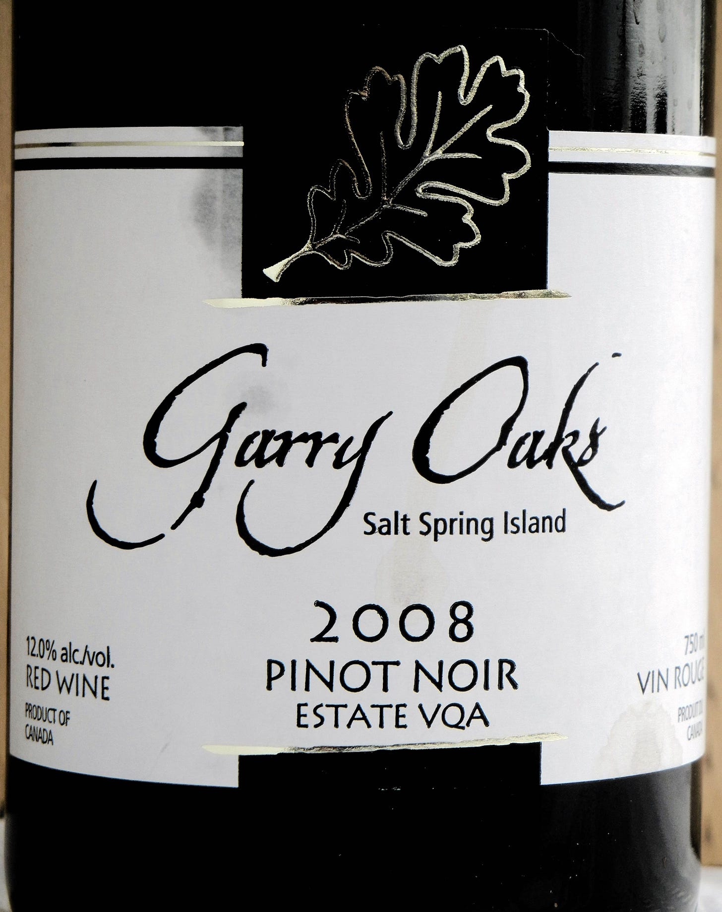 Garry Oaks Pinot Noir 2008 Label - BC Pinot Noir Tasting Review 16