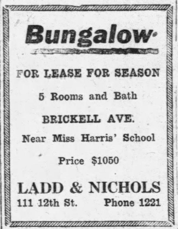Figure 2: Ad for 1017 Brickell Ave Bungalow