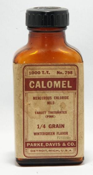 Um frasco de Calomel