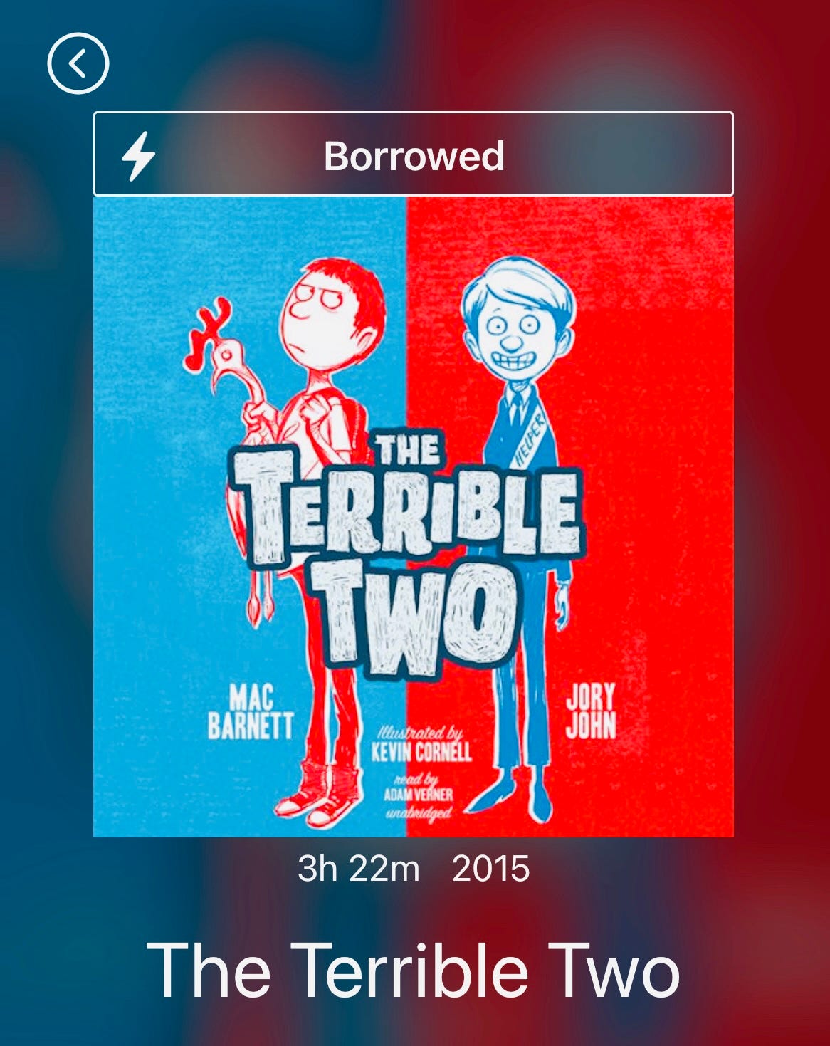 A book cover featuring two cartoon boys in red and white on a read and white background