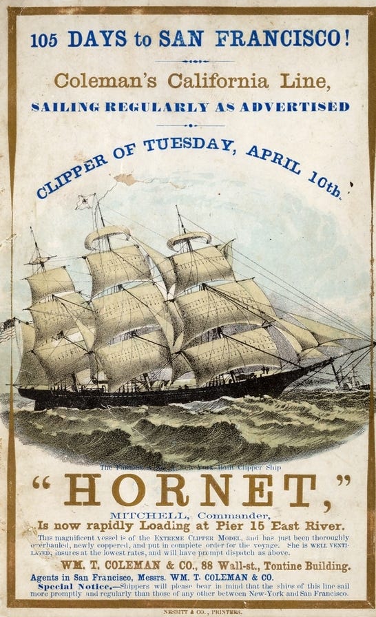 Hornet – an American clipper ship of the 1850s