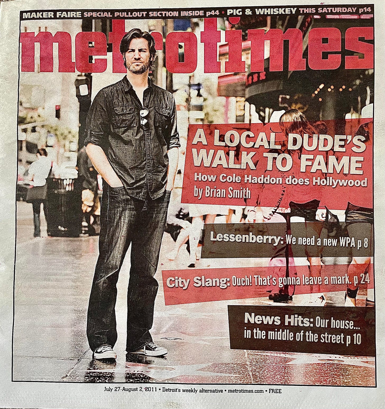 A cover story in the Detroit Metro Times about my success as a screenwriter in Hollywood.