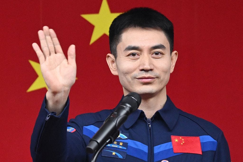 Ye Guangfu in April of 2024 at a press conference before the launch of the Shenzhou-18 mission.