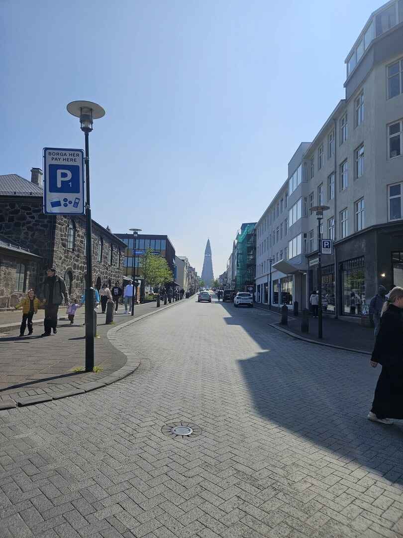 Laugavegur, Reykjavik's main shopping street.