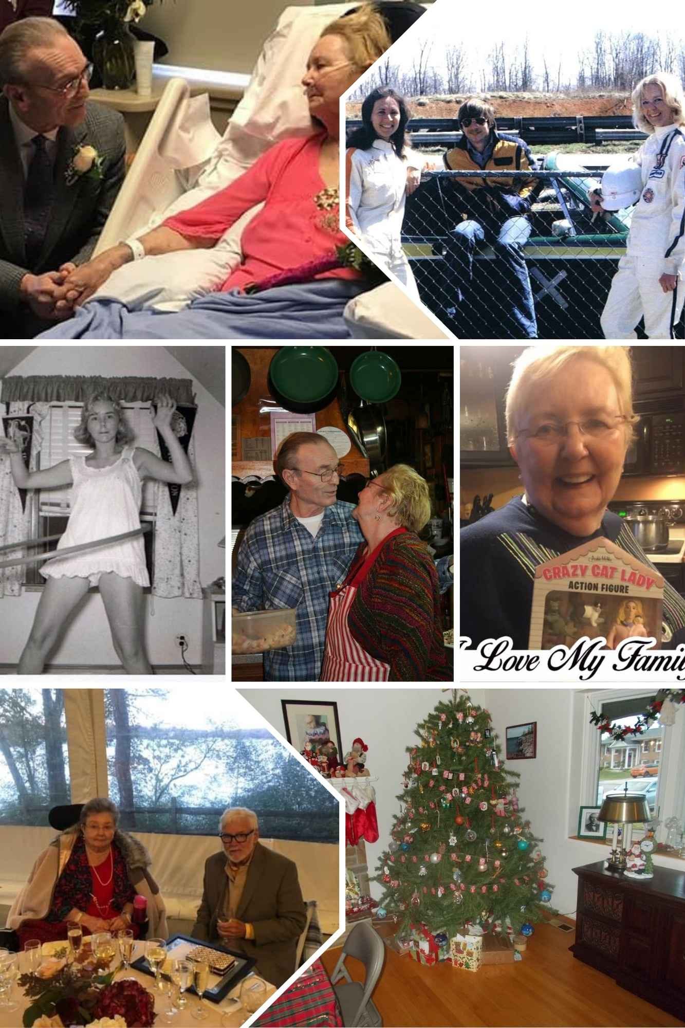 7 photo collage starring Cassidy's grandmother, Grandma Amon.