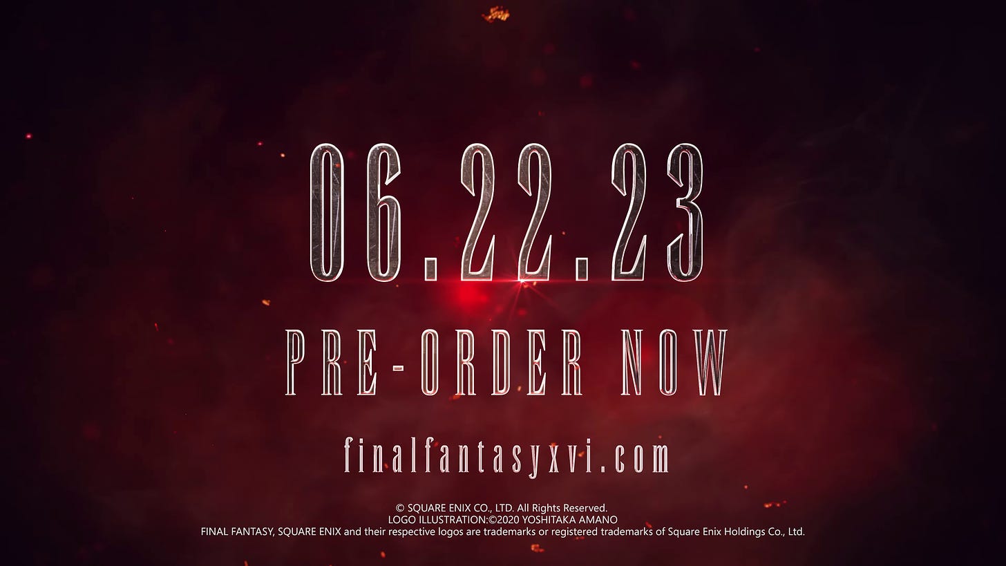 Release date: 06.22.2023, Pre-order now on finalfantasyxvi.com