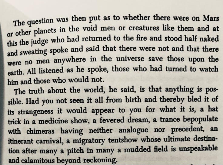 Excerpt from Blood Meridian by Cormac McCarthy