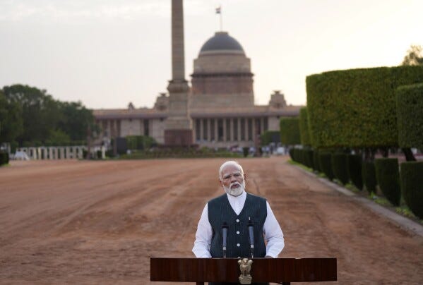 India's Modi elected as leader of coalition and set to form new government  | AP News