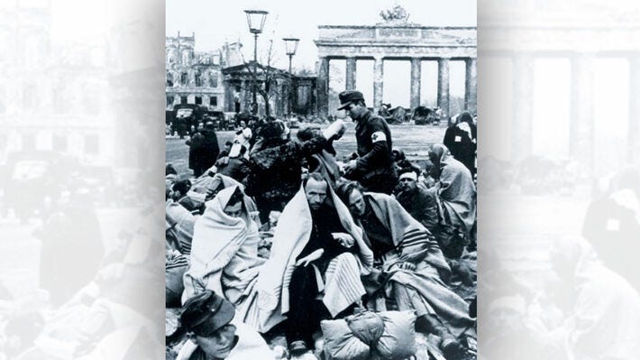 Medical treatment and soup food from the Red Army to the surviving Berliners 