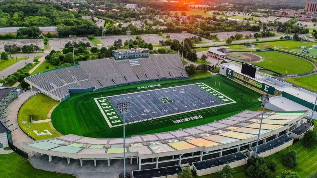 Eastern Michigan University unveils 'Crosby Field' in honor of Raiders'  Maxx Crosby, wife