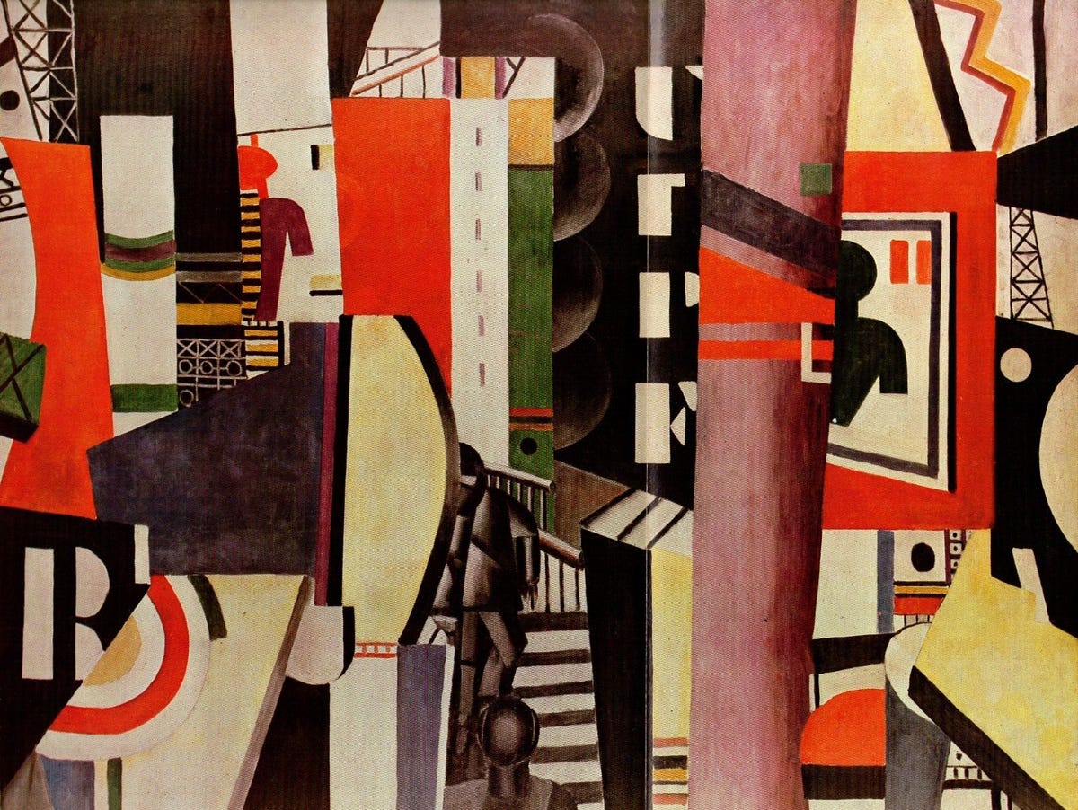 1976 Vintage FERNAND LEGER "THE CITY" FABULOUS MODERN COLOR offset  Lithograph