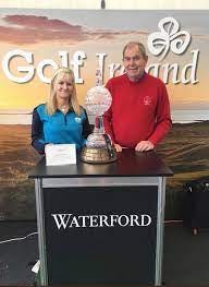 Carne Golf Links - Our General Manager Fiona Togher and Chairman of Erris  Tourism Gerry Maguire pictured with the Dubai Duty Free Irish Open trophy  this morning at Ballyliffin Golf Club ⛳️⛳️ | Facebook