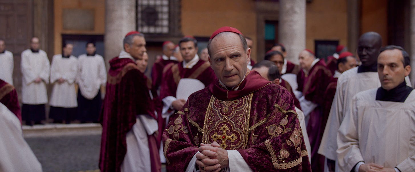 Ralph Fiennes in Conclave on Peacock