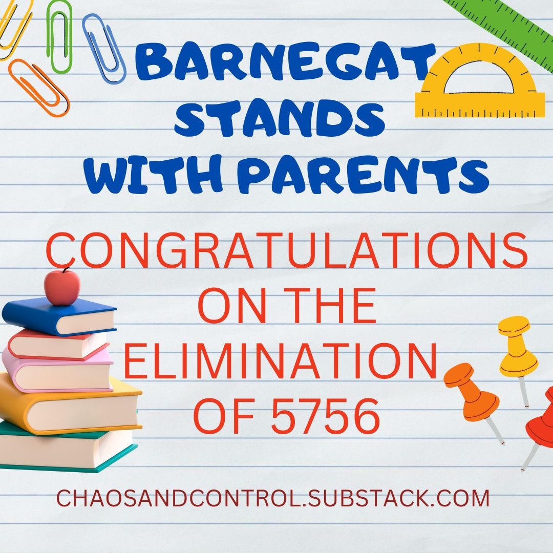 May be an image of ‎childrens toy and ‎text that says '‎00 ป BARNEGAT D STANDS ااااa_aaa/١/ WITH PARENTS ÇONGRATULATIONS ON THE ELIMINATION OF 5756 CHAOSANDCONTROL.SUBSTACK.COM‎'‎‎
