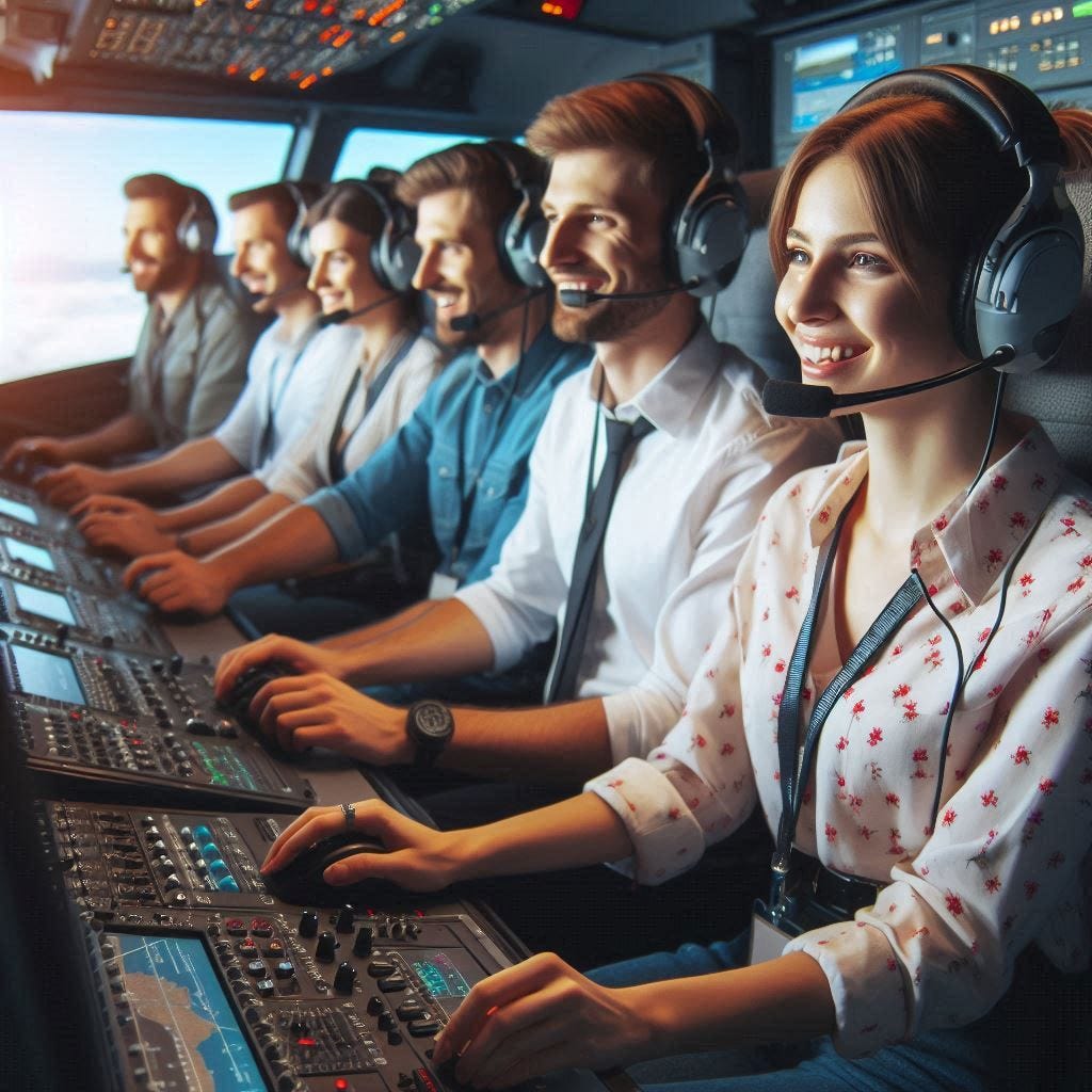 a community of flight simulator enthusiasts, all flying simulators together and talking on headsets