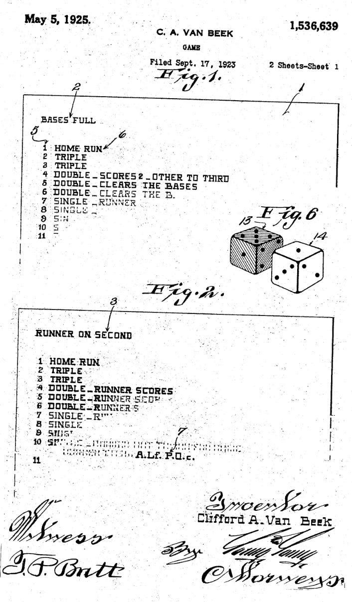 National Pastime Patent