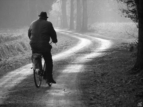 Old man on bike by claeva on DeviantArt