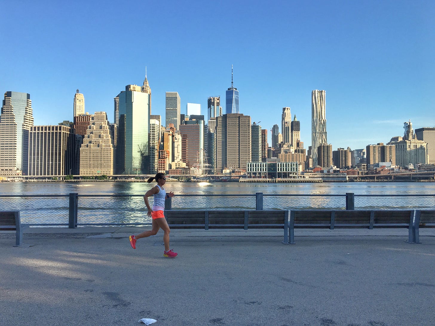 Christine Yu running in New York, her hometown.