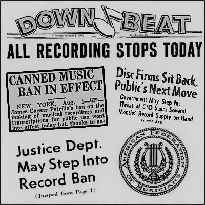 1942–44 Musicians' Strike | Swing City Radio - Big Band and Swing Radio  Station - Listen For Free