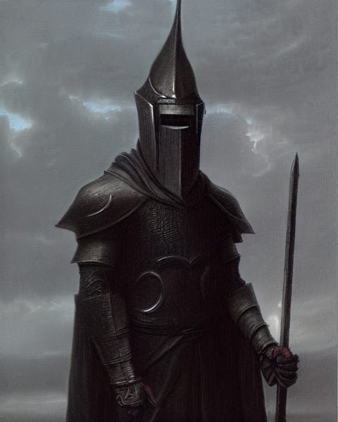 File:Evil knight helmet with holes for eyes by Caspar David Friedrich matte  painting trending on artstation HQ.png - Wikimedia Commons