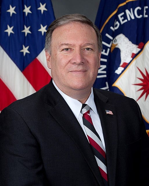 Mike Pompeo official CIA portait. Wikimedia Commons