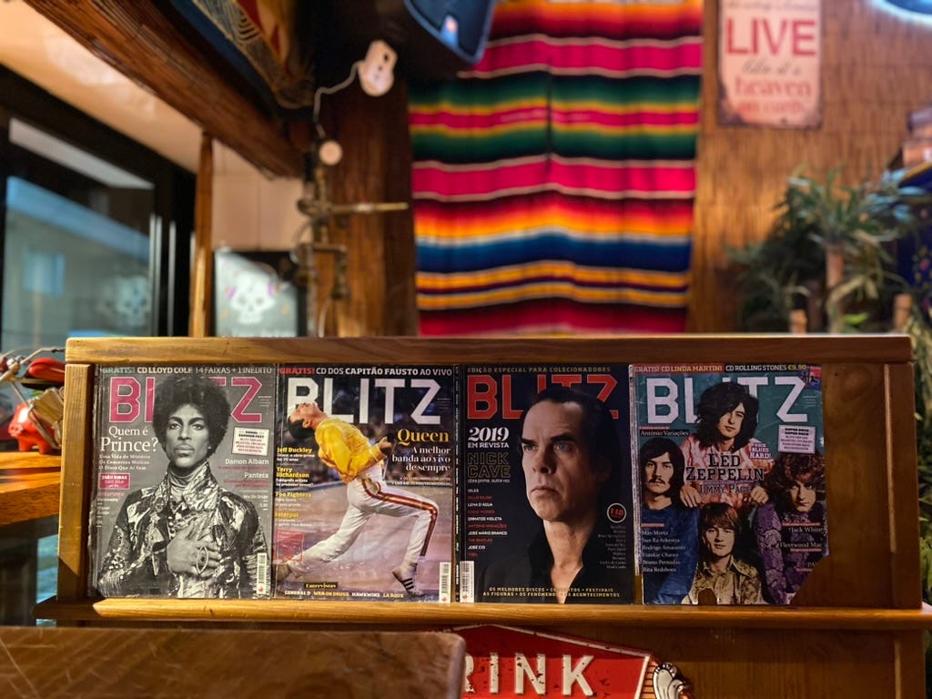 Magazines in a bar