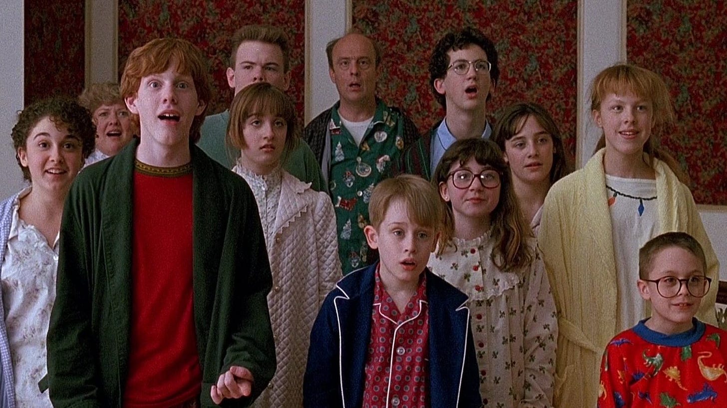 The McCallister family on Christmas morning in Home Alone 2: Lost In New York.