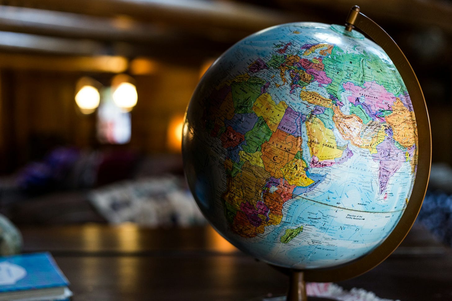 A globe on a table A globe on a table