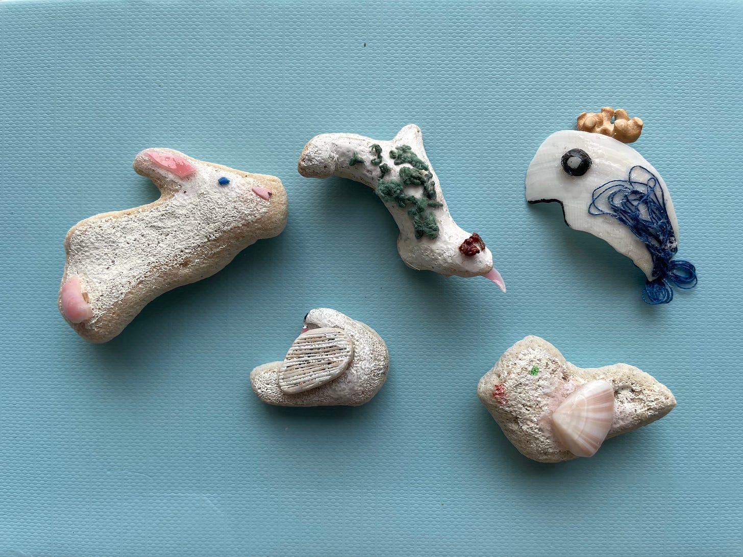 Animals made from rocks and coral