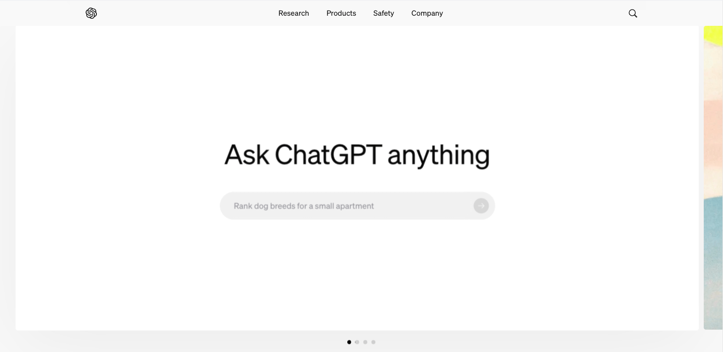 r/ChatGPT - New openai.com home page