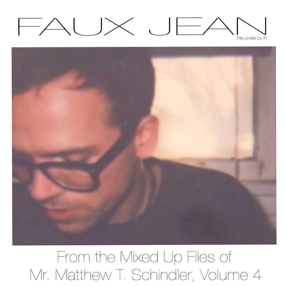 Album cover for the new Faux Jean record which features a photo of the artist before his hair turned the color of grey.