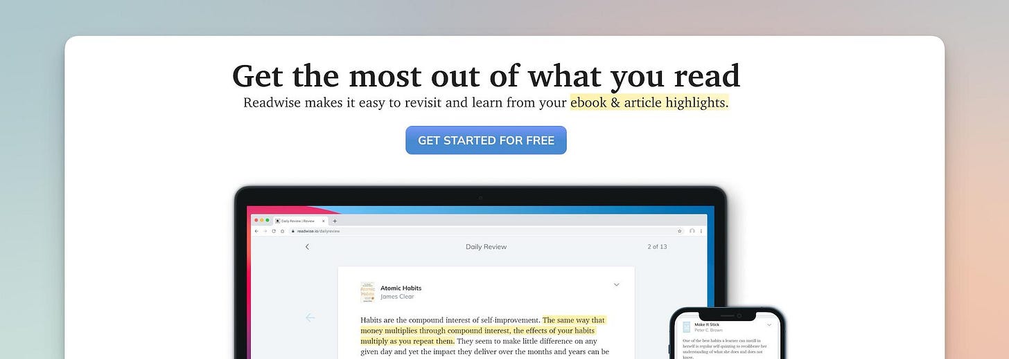 Readwise Homepage