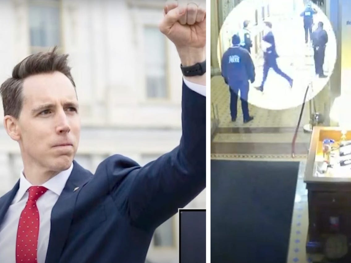 Video: Josh Hawley Fled the Capitol on Jan. 6 After Raising His Fist