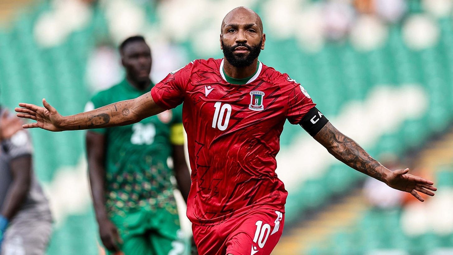 Equatorial Guinea hat-trick hero Emilio Nsue raises the bar in the 2023 Africa  Cup of Nations as they thump Guinea Bissau in a thrilling contest |  Goal.com Ghana