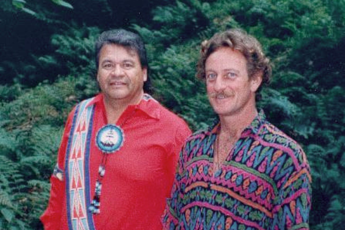 John Stokes and Chief Jake Swamp planting “The Tree of Peace” in 1990.