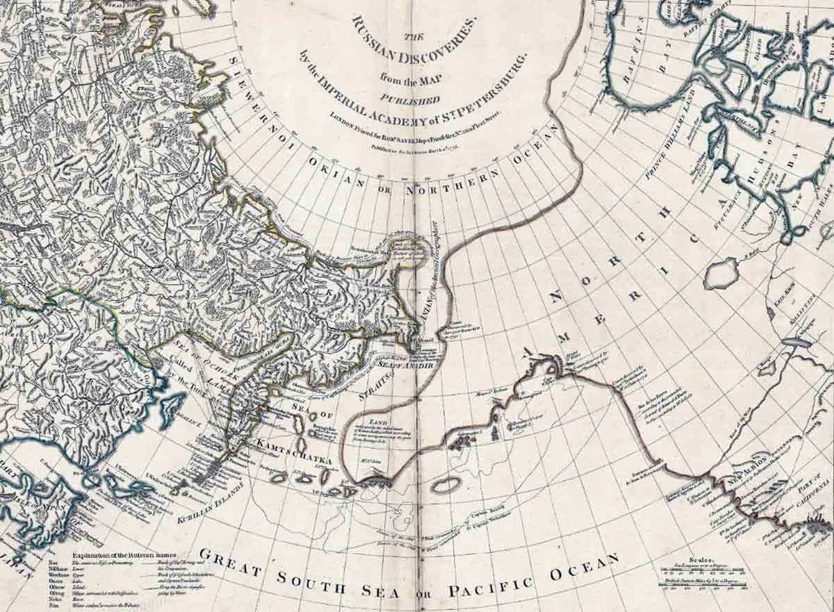 russian map alaska 1775