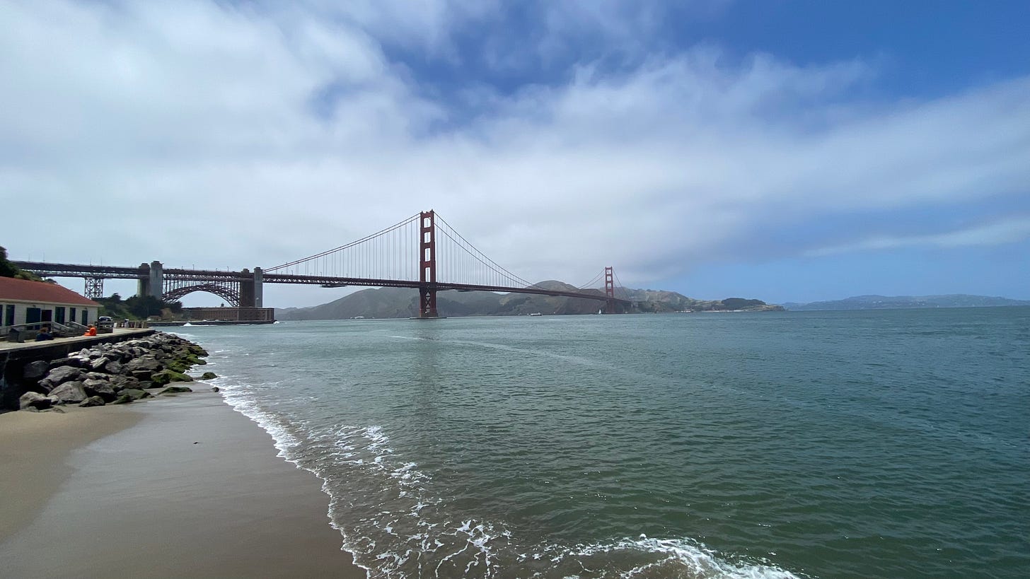 The Golden Gate Bridge as seen from my running route.