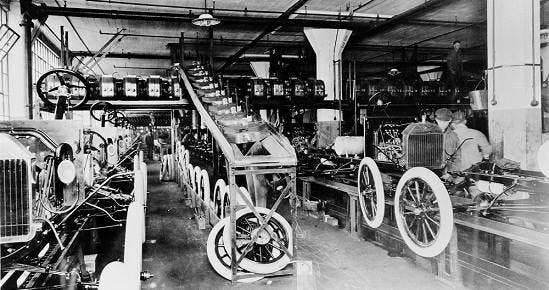 Did you know that Ford invented the assembly line method for making cars.  It is said that Henry Ford got the assembly line idea fr… | Ford, Primer  coche, Henry ford