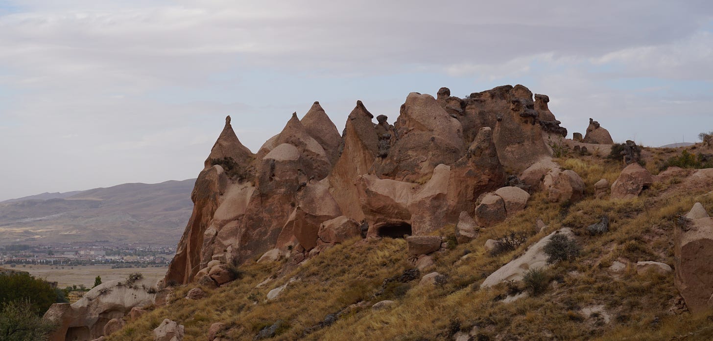 Natural rock formations in Cappadocia