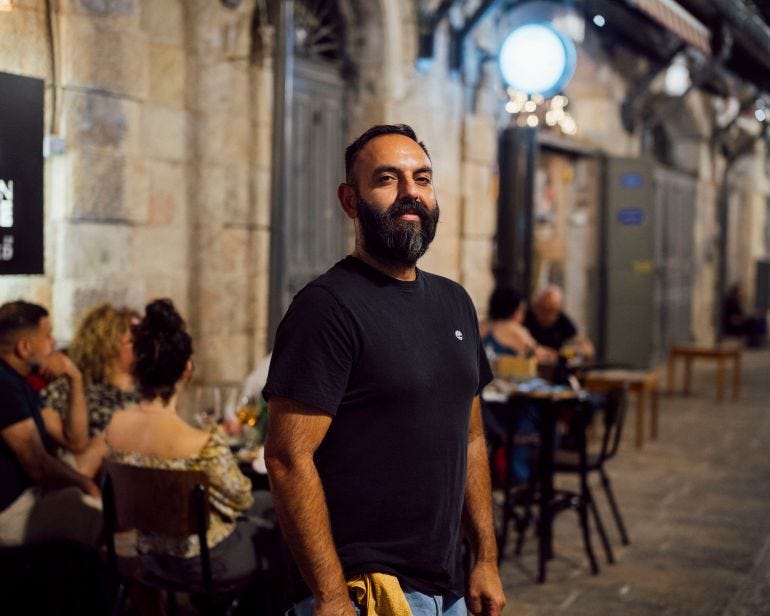 Miran Krikorian, owner of Taboun restaurant, in the old city of Jerusalem, July 14 2023. © Lucien Lung / Riva-Press