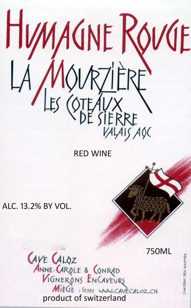 Cave Caloz Les Coteaux de Sierre La Mourziere Humagne Rouge 2014 | Wine.com