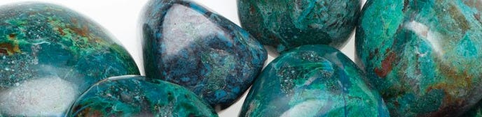 blue and green stone fragment