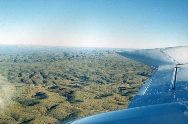 plane flight over the desert