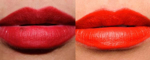 sexy sets of lips with red lipstick on