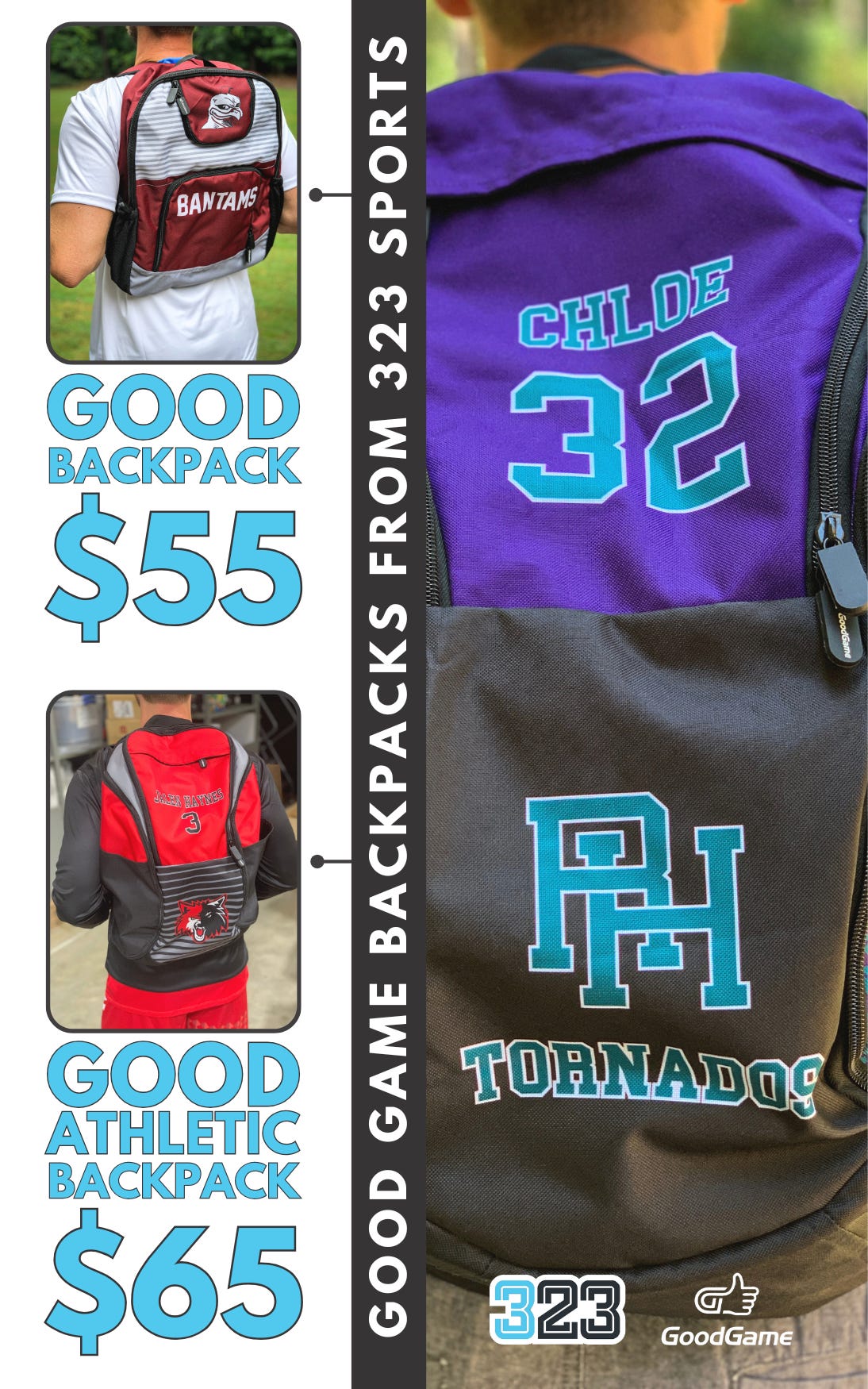 Good Game Backpacks from 323 Sports