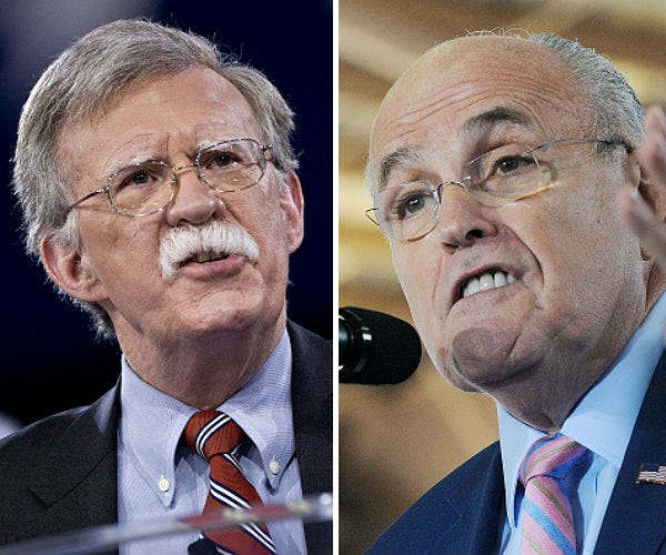 rudy giuliani and john bolton leading for secretary of state