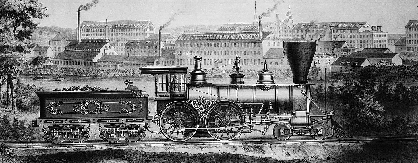 Trem a carvão, um dos maiores símbolos da revolução industrial historicamente.