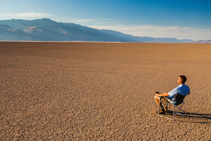 Man Alone In Desert